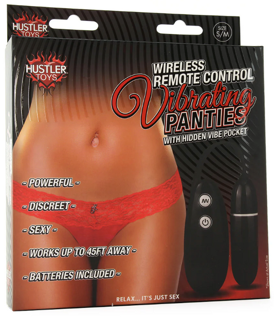 Hustler Wireless Remote Vibrating Red Panties (S/M)