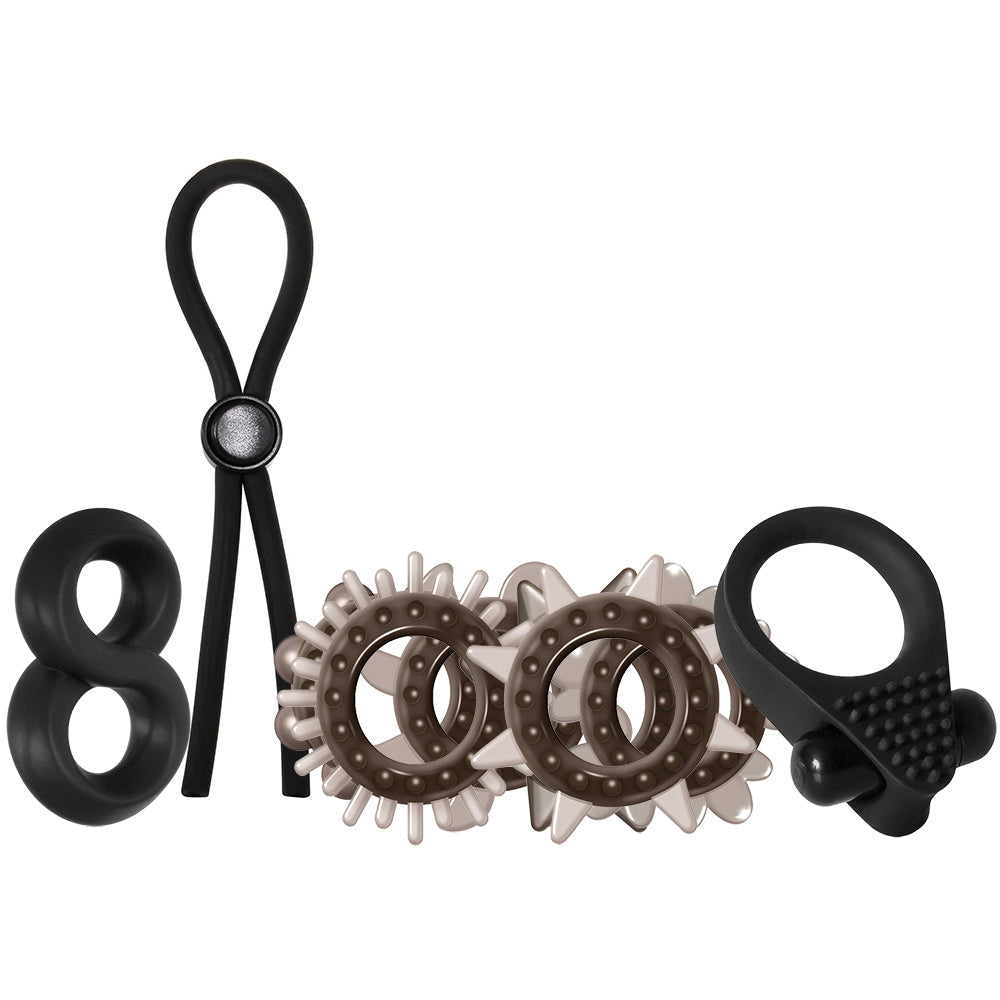 Adam's Deluxe Penis Ring 9-Piece Sampler Set