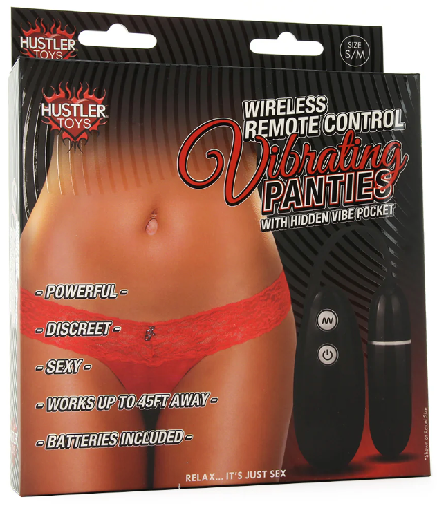 Wireless Remote Vibrating Red Panties in S/M